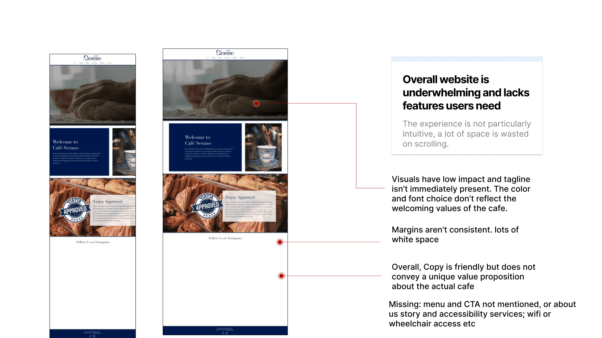 Additional before redesign comparison