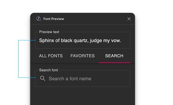 Hello World preview and search in one input